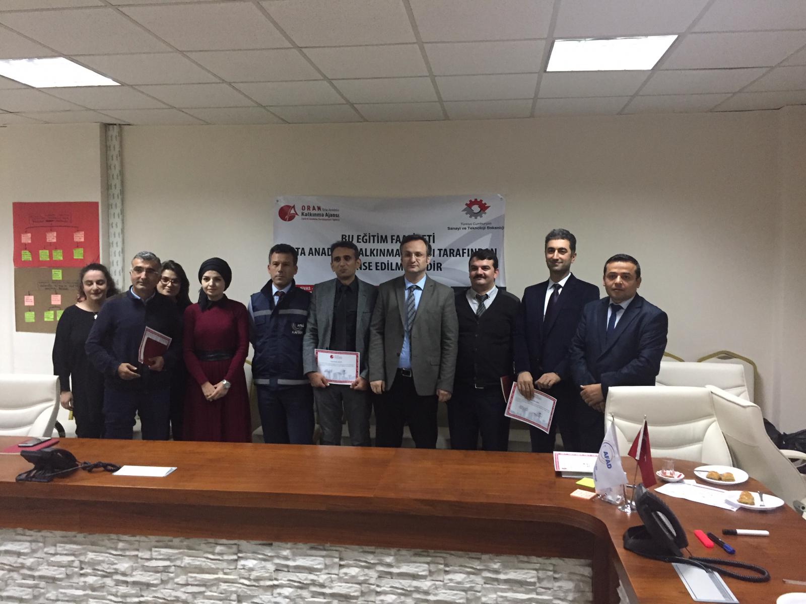 Kayseri İl Afet ve Acil Durum Müdürlüğü Proje Ekibine Yönelik Proje Döngüsü Yönetimi ve Mantıksal Çerçeve Yaklaşımı  Eğitimi Tamamlandı