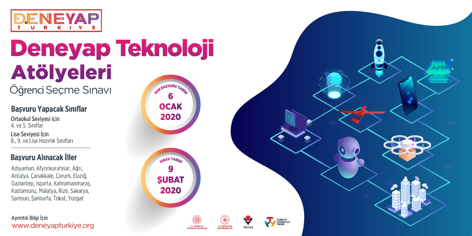 Deneyap Teknoloji Atölyeleri Öğrenci Seçme Sınva Duyurusu