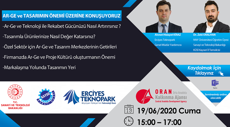 Ar-Ge ve Tasarım Merkezleri Online Seminer 