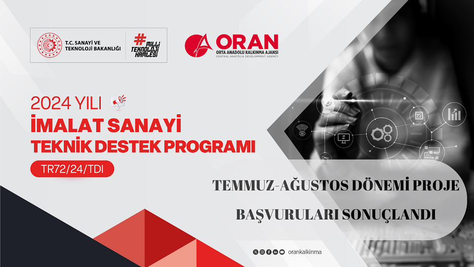 İmalat Sanayi Teknik Destek Programı Üçüncü Dönem Başvuru Sonuçları