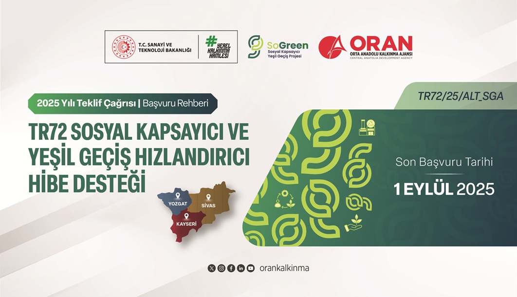 TR72 Sosyal Kapsayıcı Ve Yeşil Geçiş Hızlandırıcı Hibe Desteği Başvuru Süresi Uzatıldı